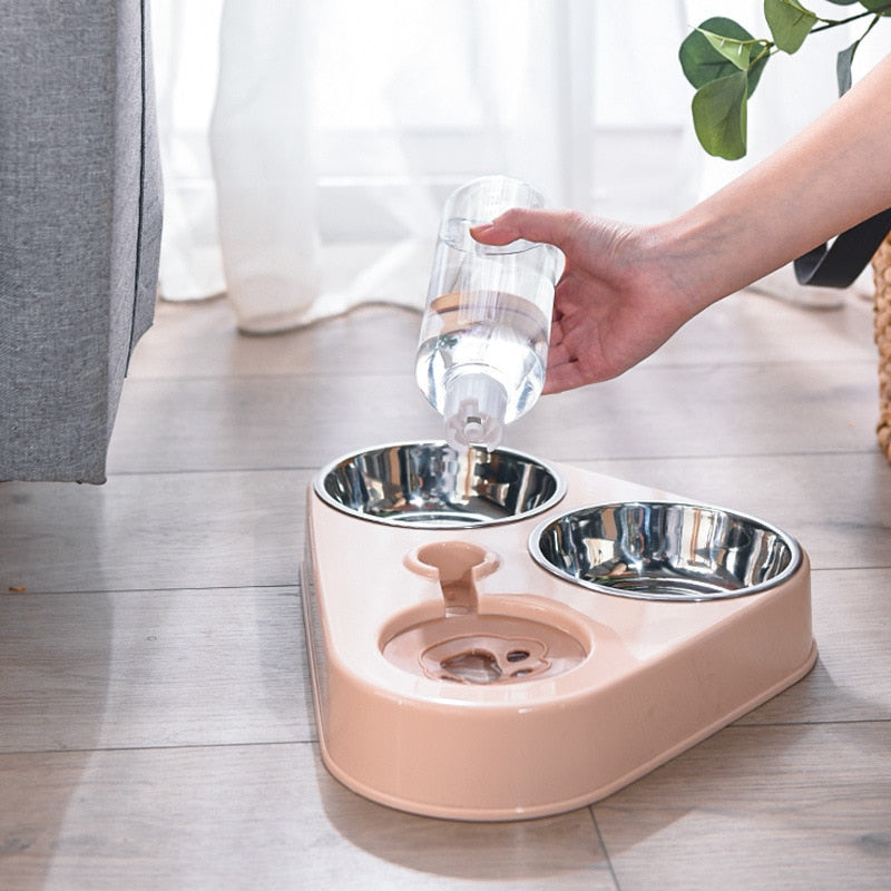 3in1 Pet Food Bowl with Automatic Drinking Feeder